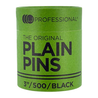 LJ Professional - 3" Plain Pins - Black (500pcs)