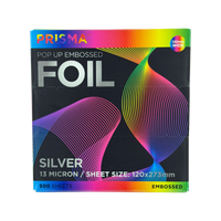 Prisma PopUp Embossed Foil Silver (120mm x 273mm) (500pcs)